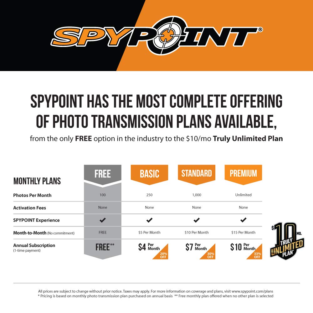 SPYPOINT LINK-MICRO-LTE TWIN PACK of Cellular Trail Cameras 10MP with Low-Glow LEDs for Quality Nighttime Photos, 80’ flash and detection range, 4G/LTE photo transmission (LINK-MICRO-LTE-V-TWIN) (7576928485614)